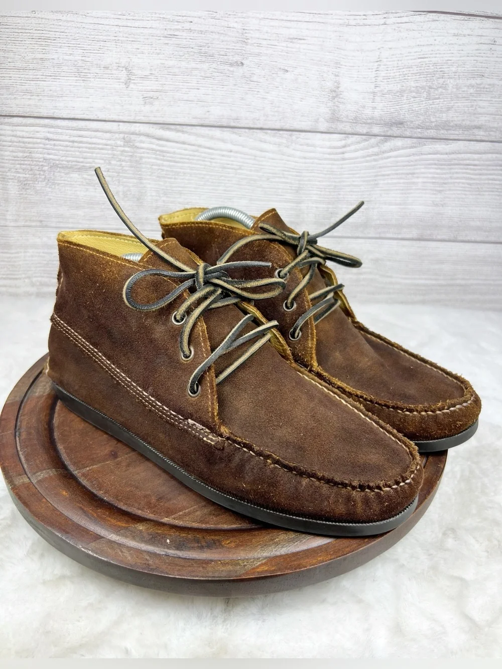 Quoddy Mens Chukka Boots Brown Leather Suede Moccasin Amazonas Shoes Size 9